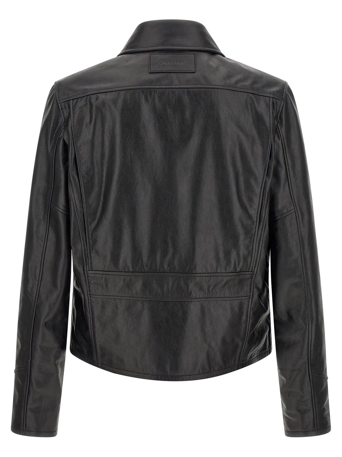Veste en cuir de veau noir Amiri