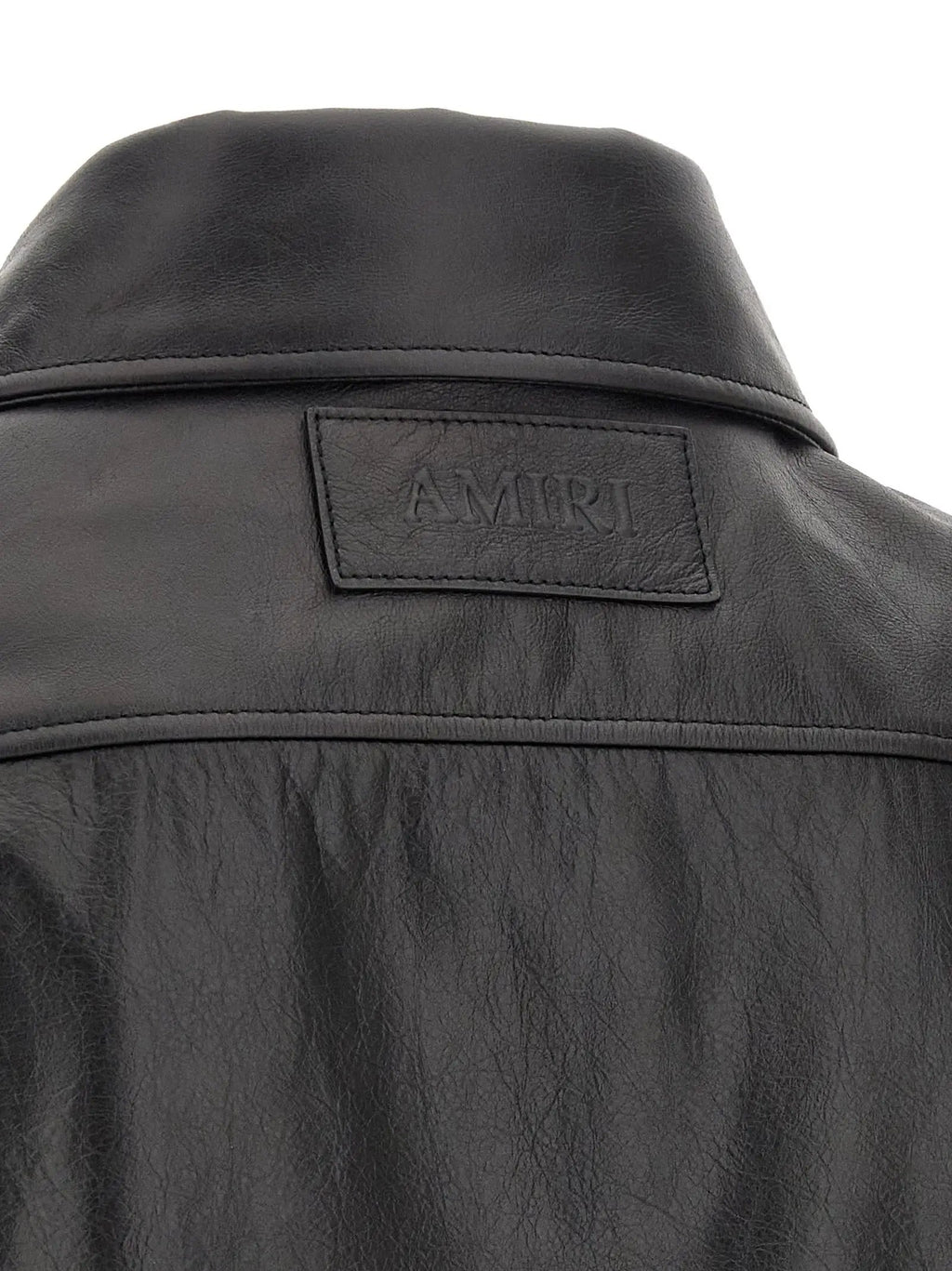 Veste en cuir de veau noir Amiri