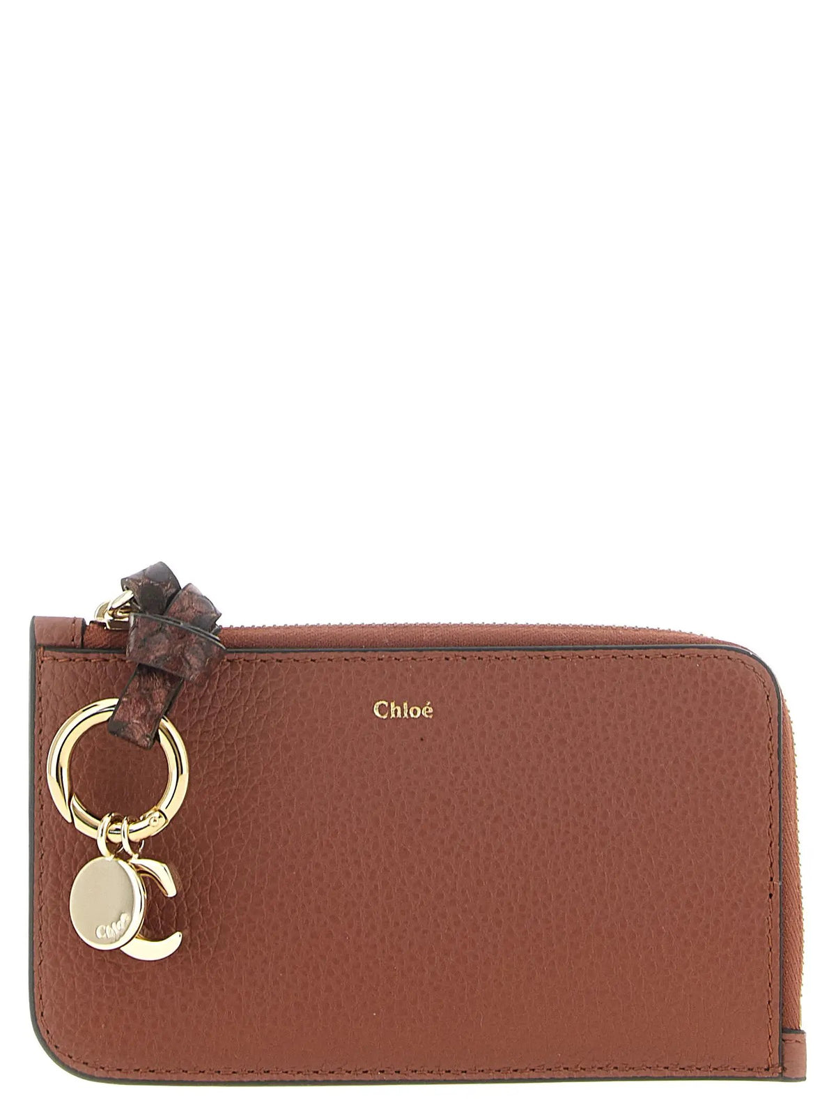 Porte-cartes Chloé en cuir de veau marron