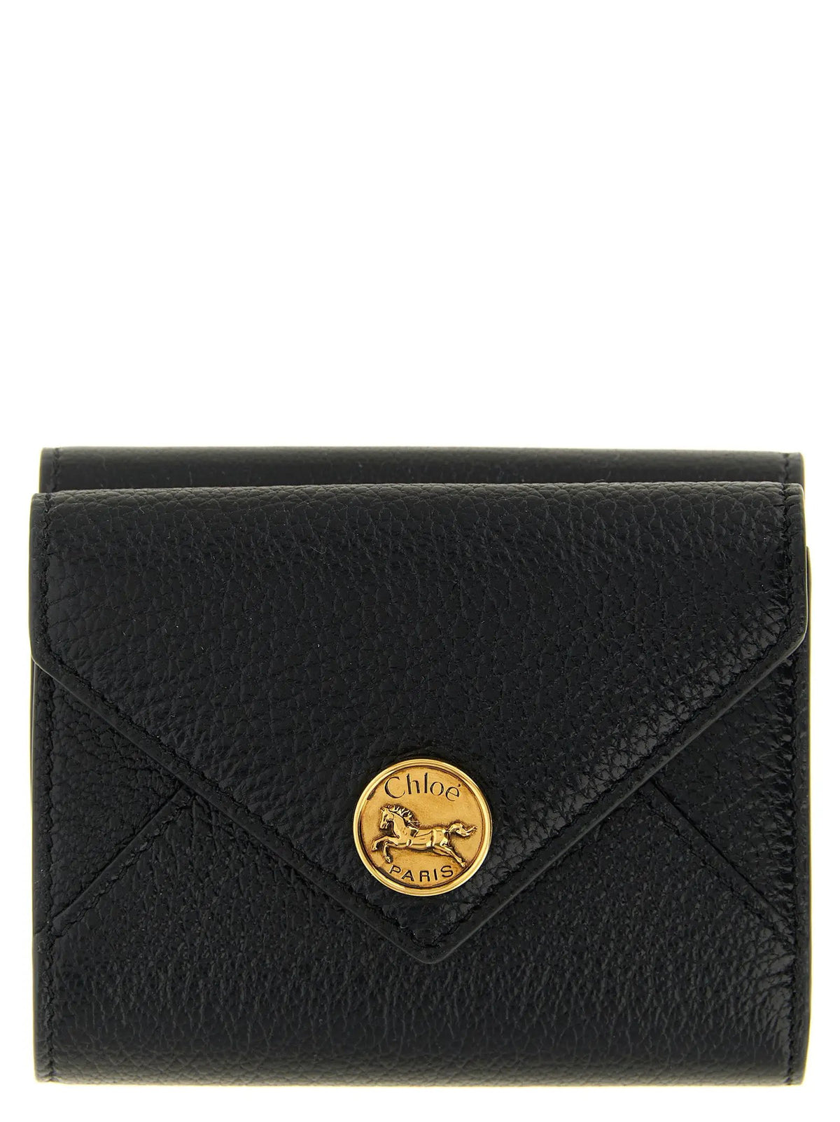 Porte-cartes Chloé en cuir de chèvre noir