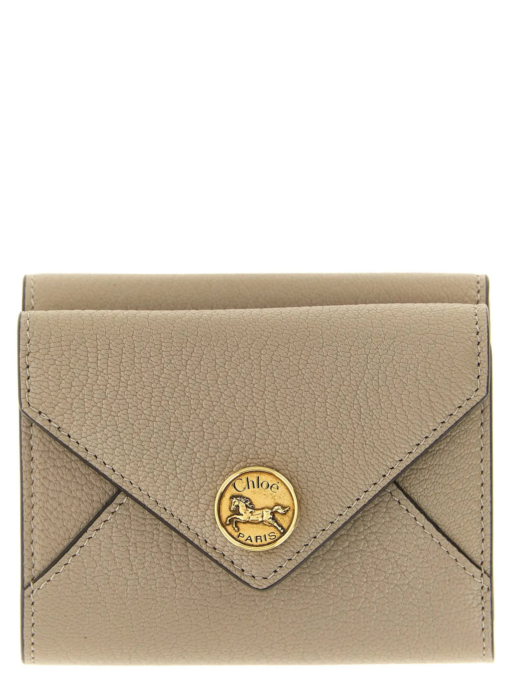 Porte-cartes Chloé en cuir de chèvre beige
