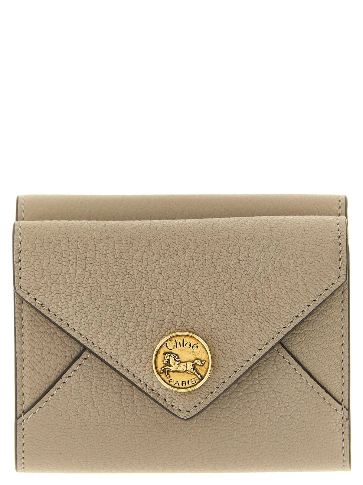 Porte-cartes Chloé en cuir de chèvre beige