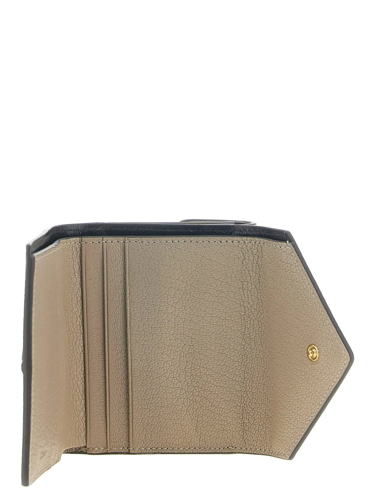 Porte-cartes Chloé en cuir de chèvre beige