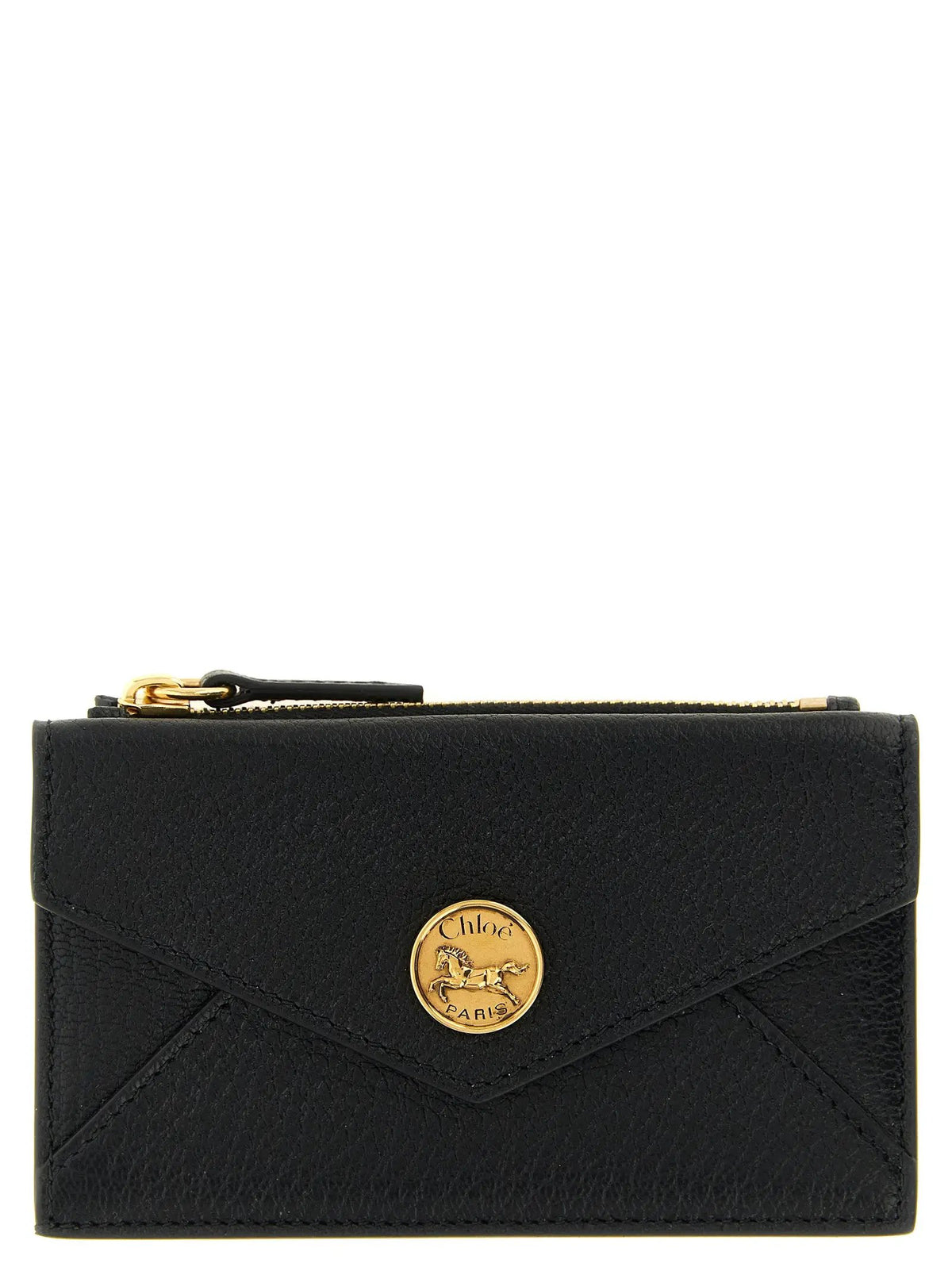 Porte-cartes Chloé en cuir de chèvre noir