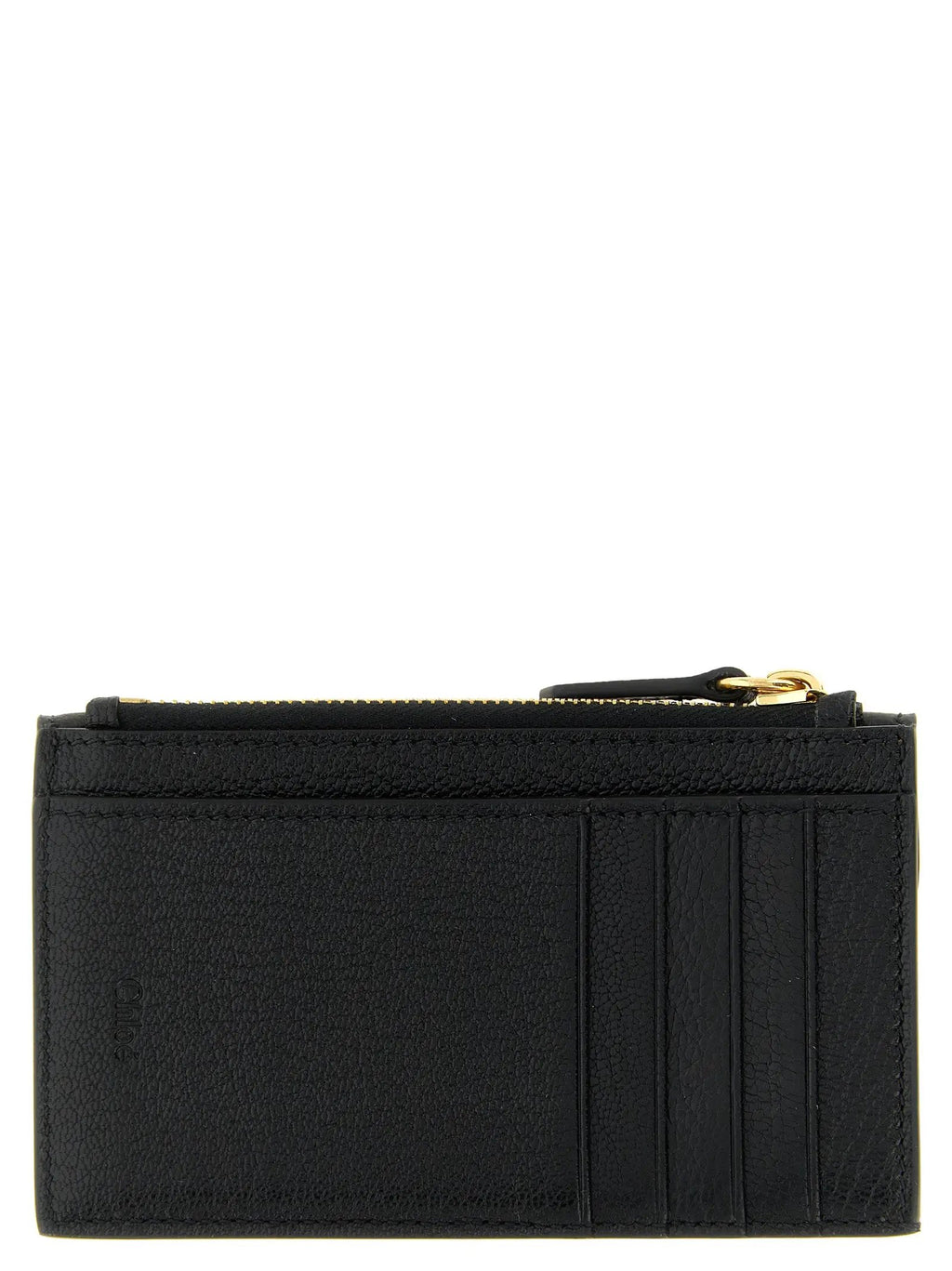 Porte-cartes Chloé en cuir de chèvre noir