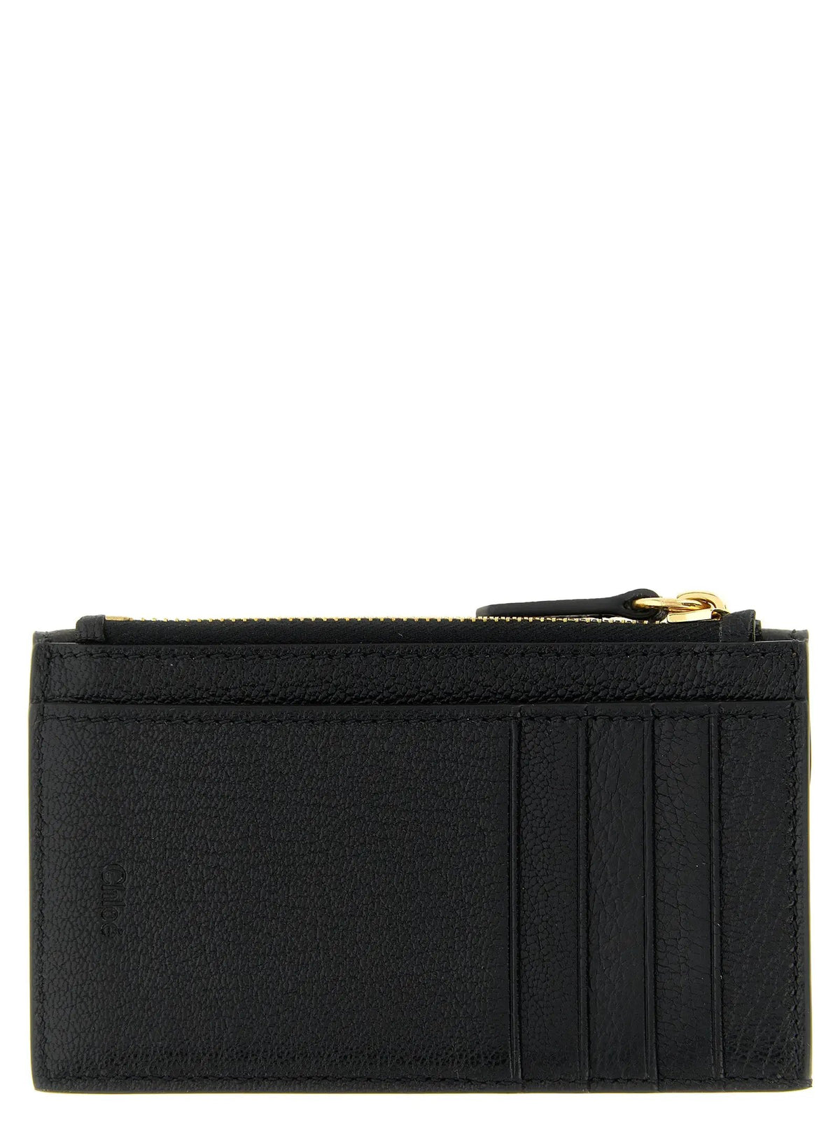 Porte-cartes Chloé en cuir de chèvre noir