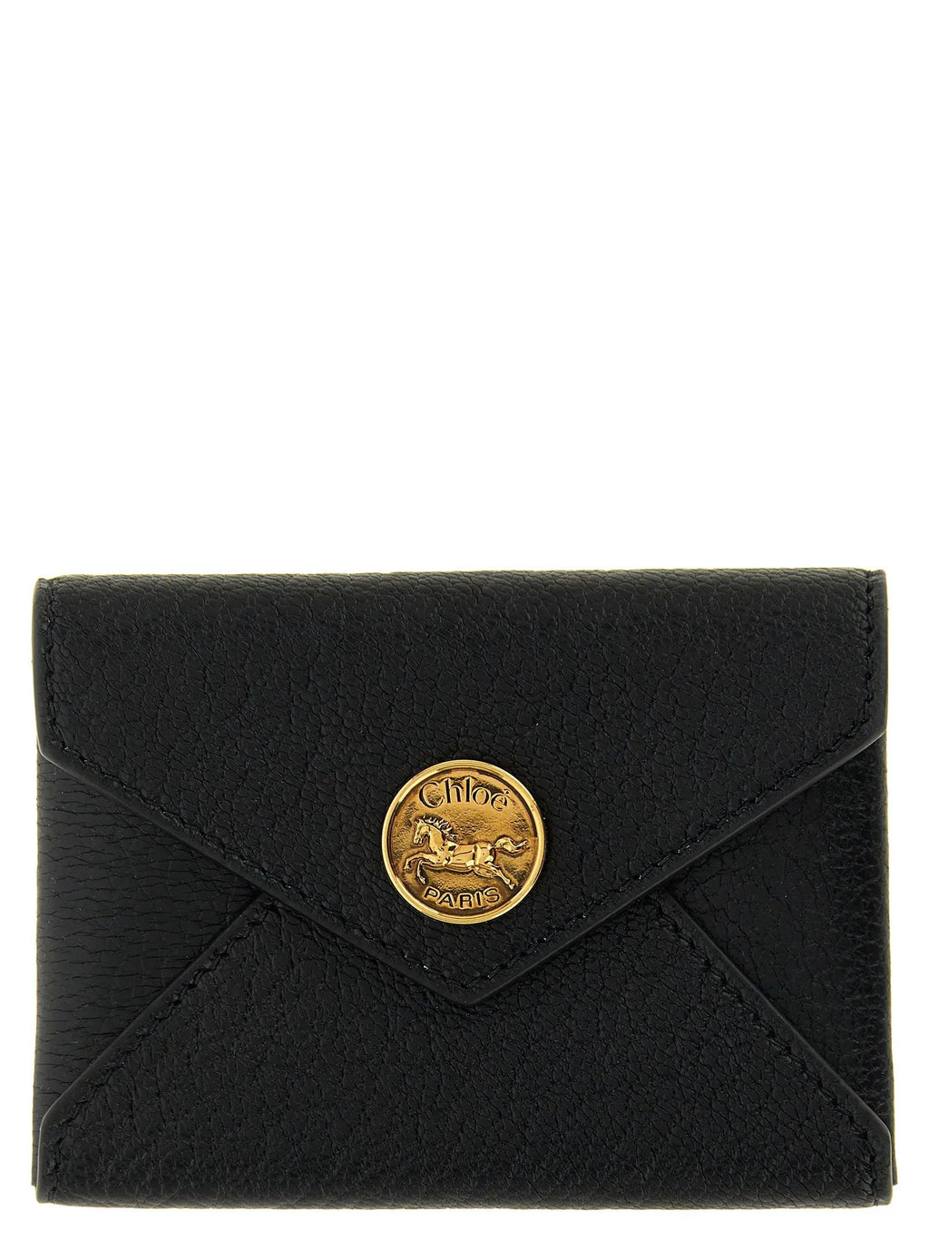 Porte-cartes Chloé en cuir de chèvre noir
