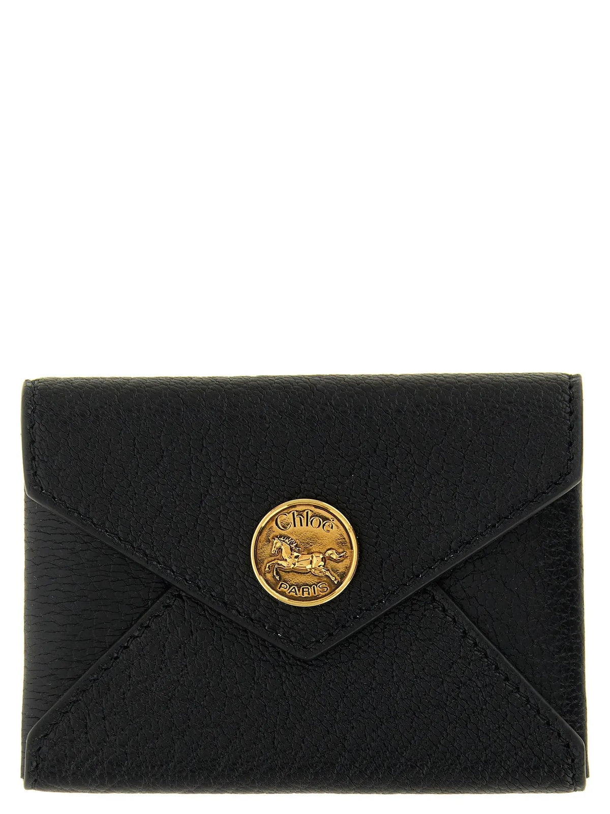 Porte-cartes Chloé en cuir de chèvre noir