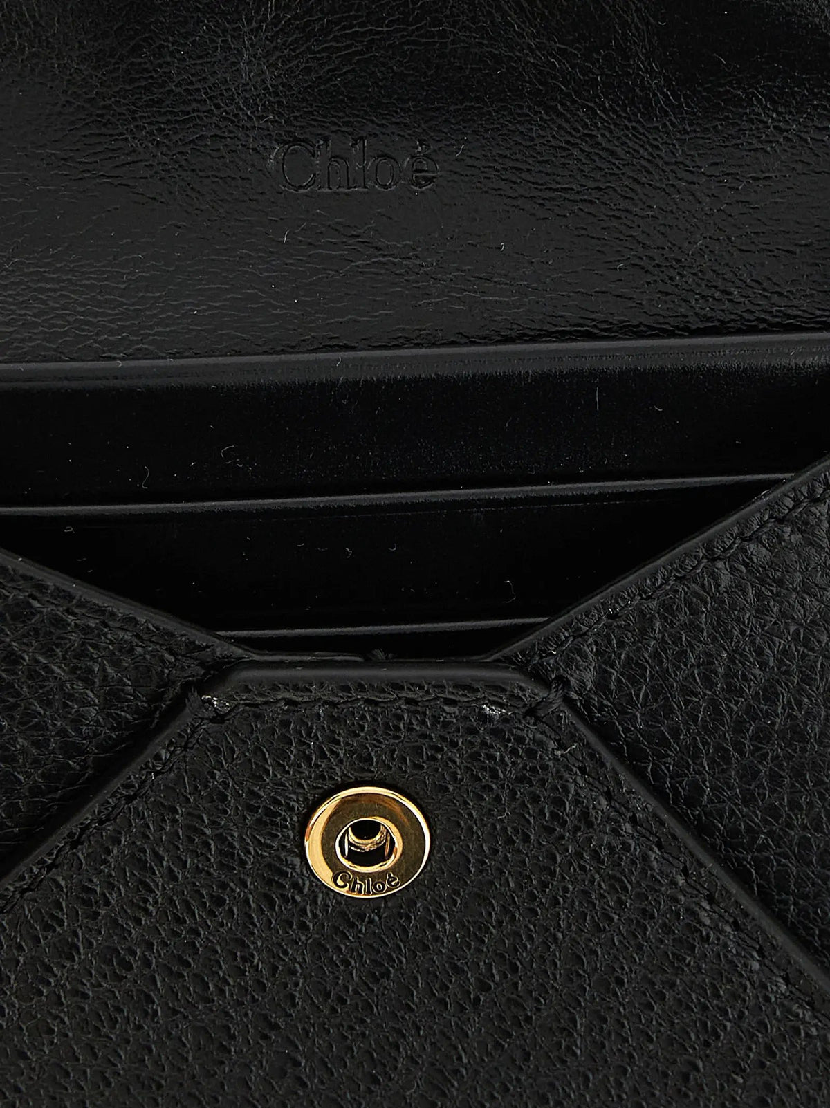 Porte-cartes Chloé en cuir de chèvre noir