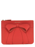Porte-cartes en cuir de vachette rouge Comme des Garçons
