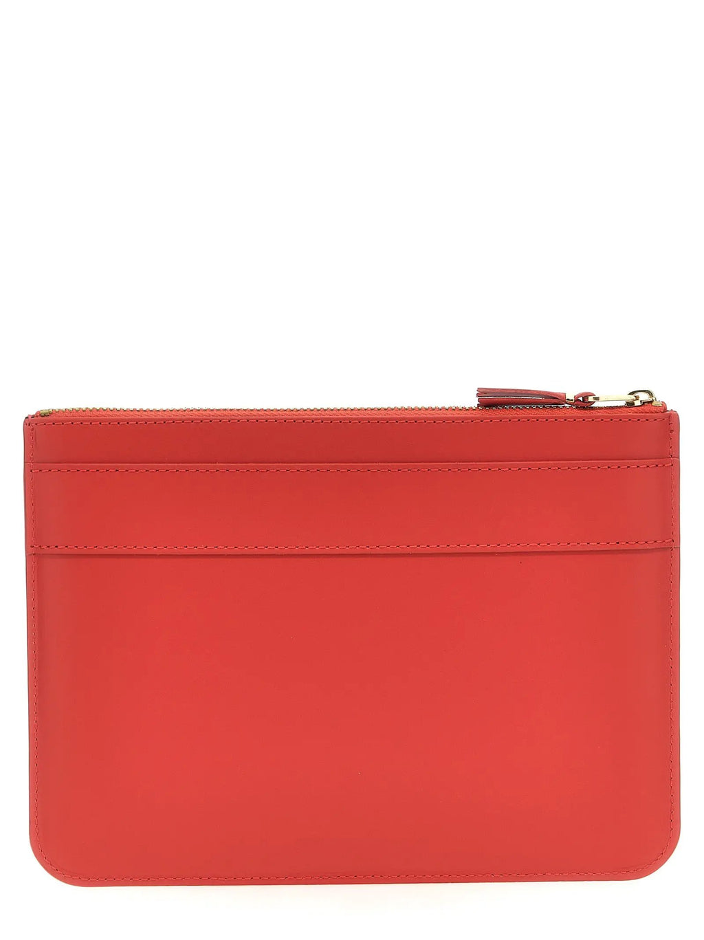 Porte-cartes en cuir de vachette rouge Comme des Garçons