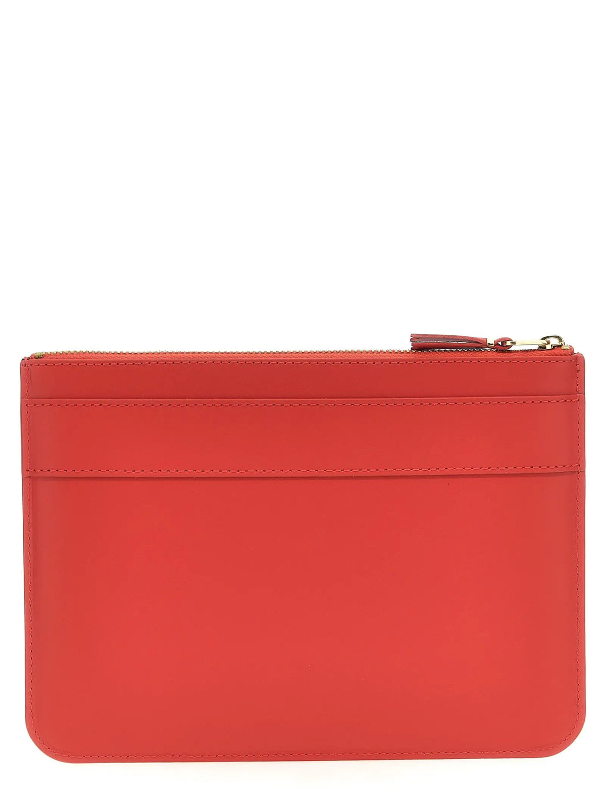 Porte-cartes en cuir de vachette rouge Comme des Garçons