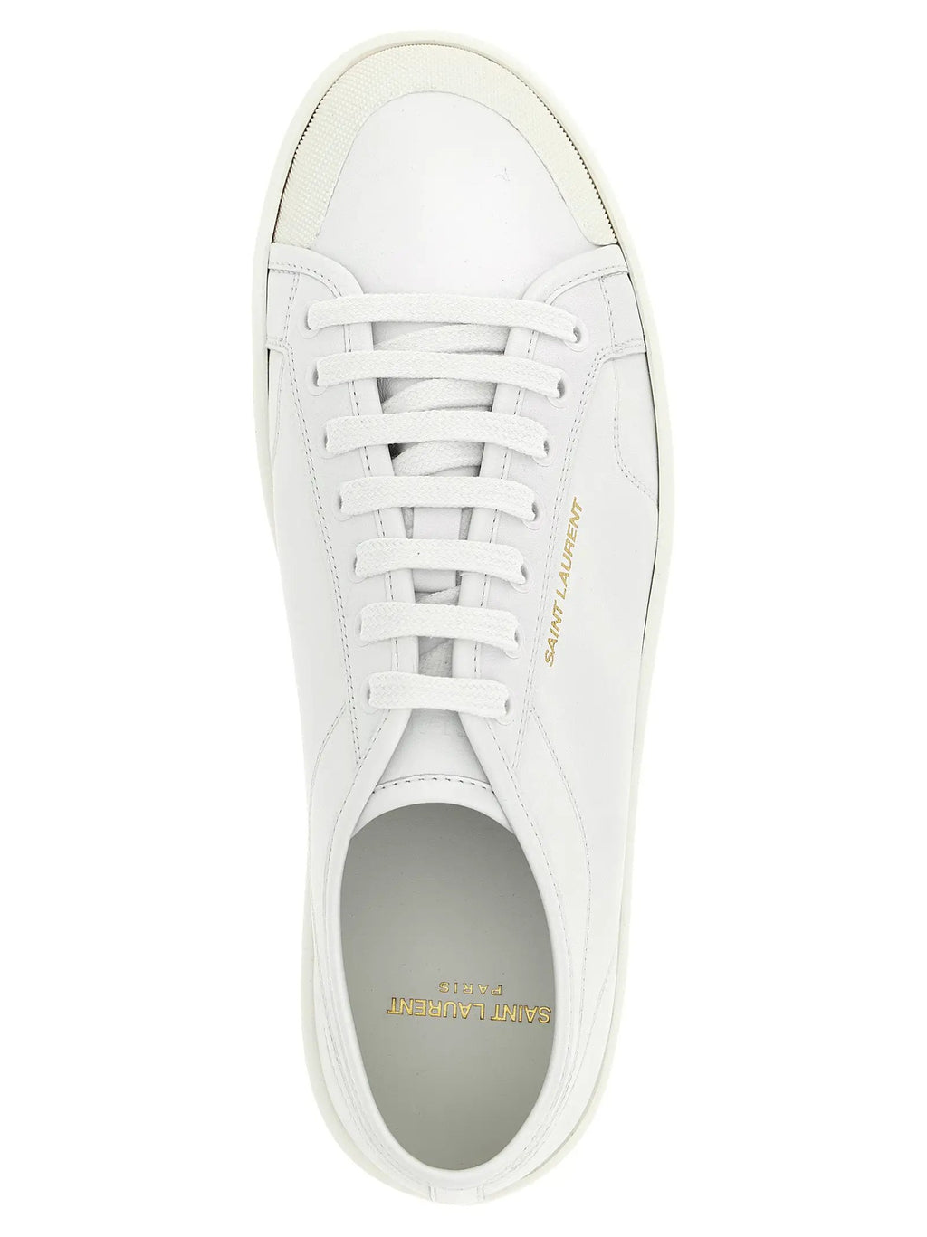Saint Laurent White Calfskin Low Top Sneakers