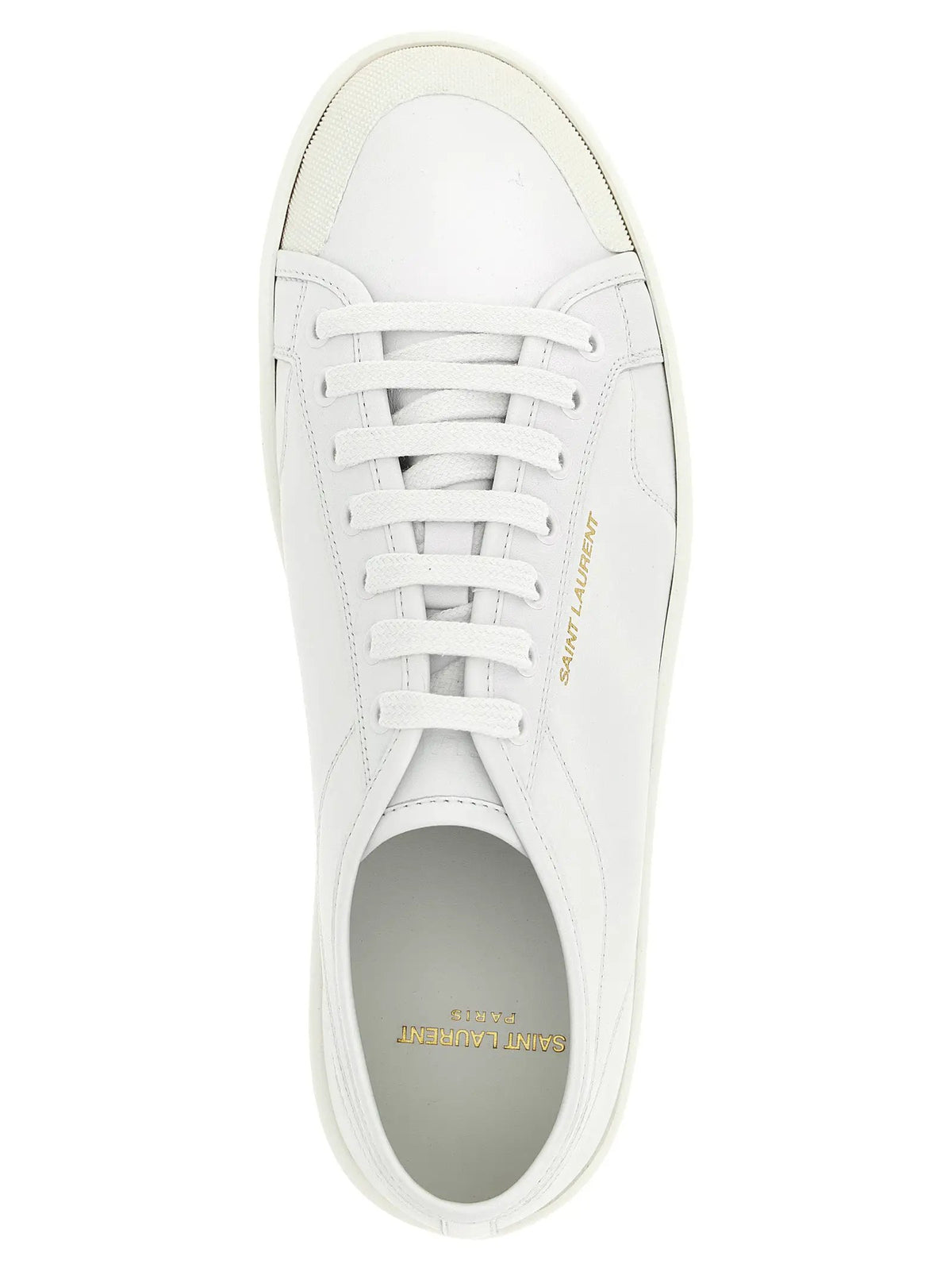 Saint Laurent White Calfskin Low Top Sneakers