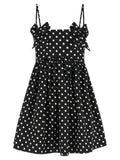 Robe courte noire en polyester Ganni