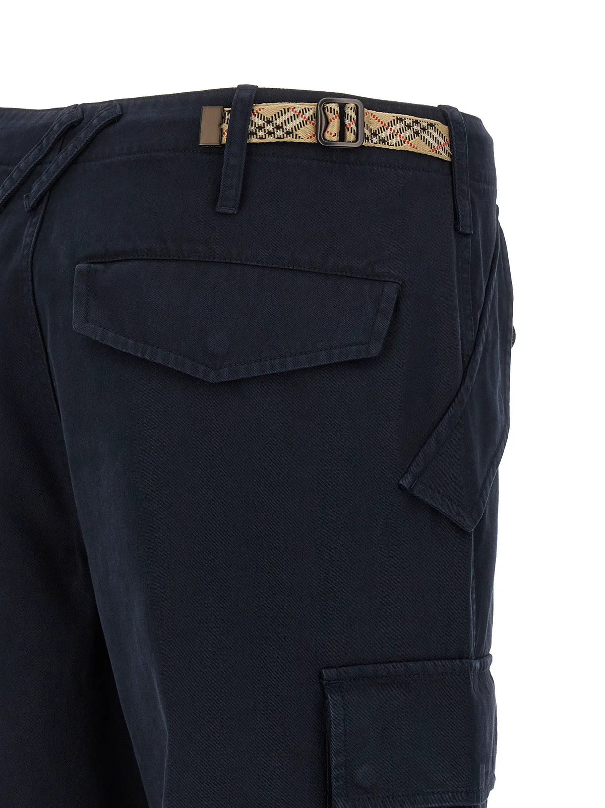 Pantalon cargo Burberry en coton bleu