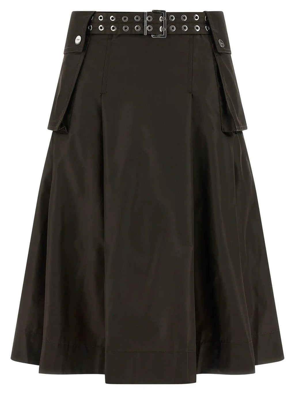 Ganni Brown Polyamide Midi Skirt