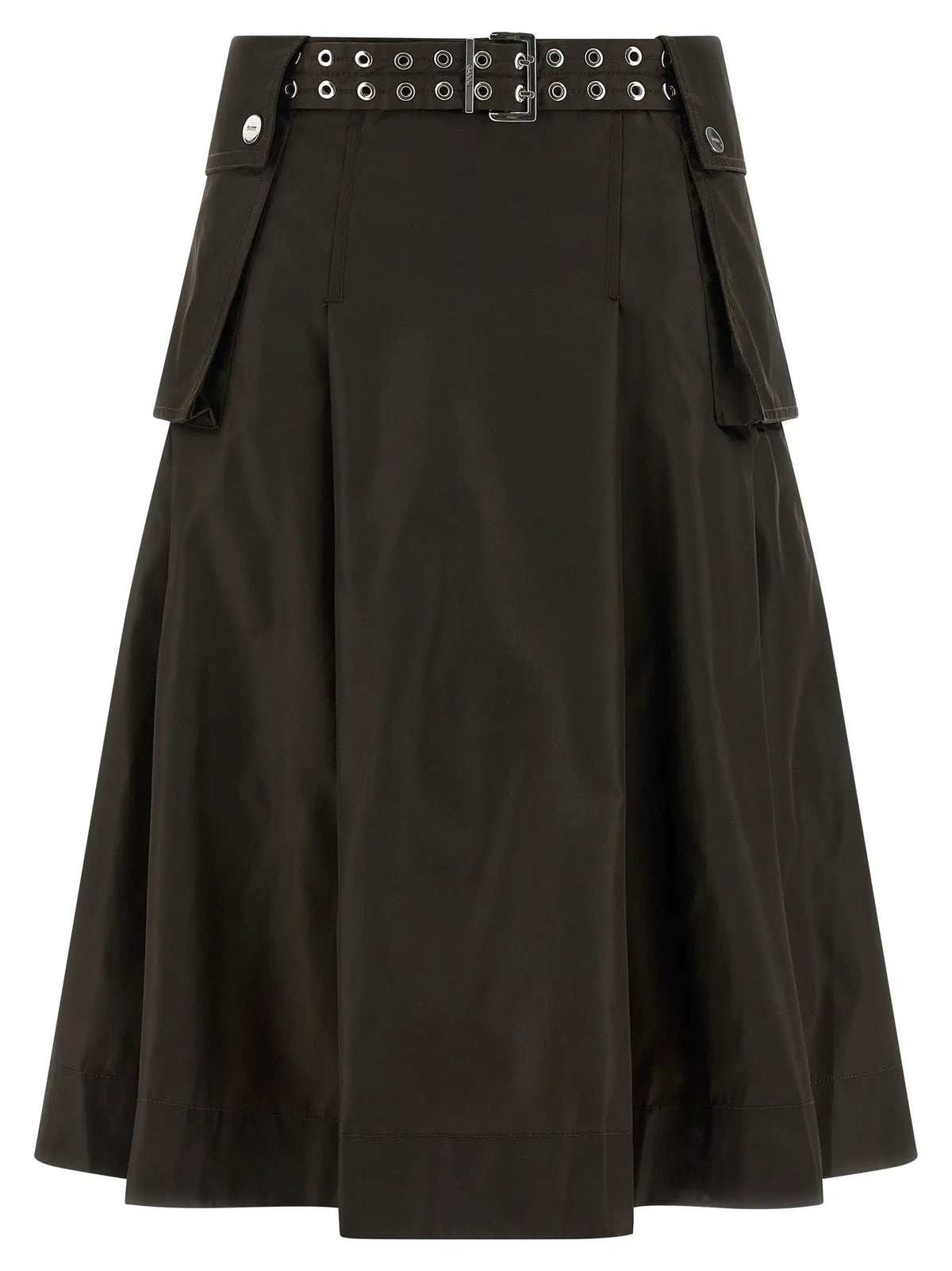 Ganni Brown Polyamide Midi Skirt