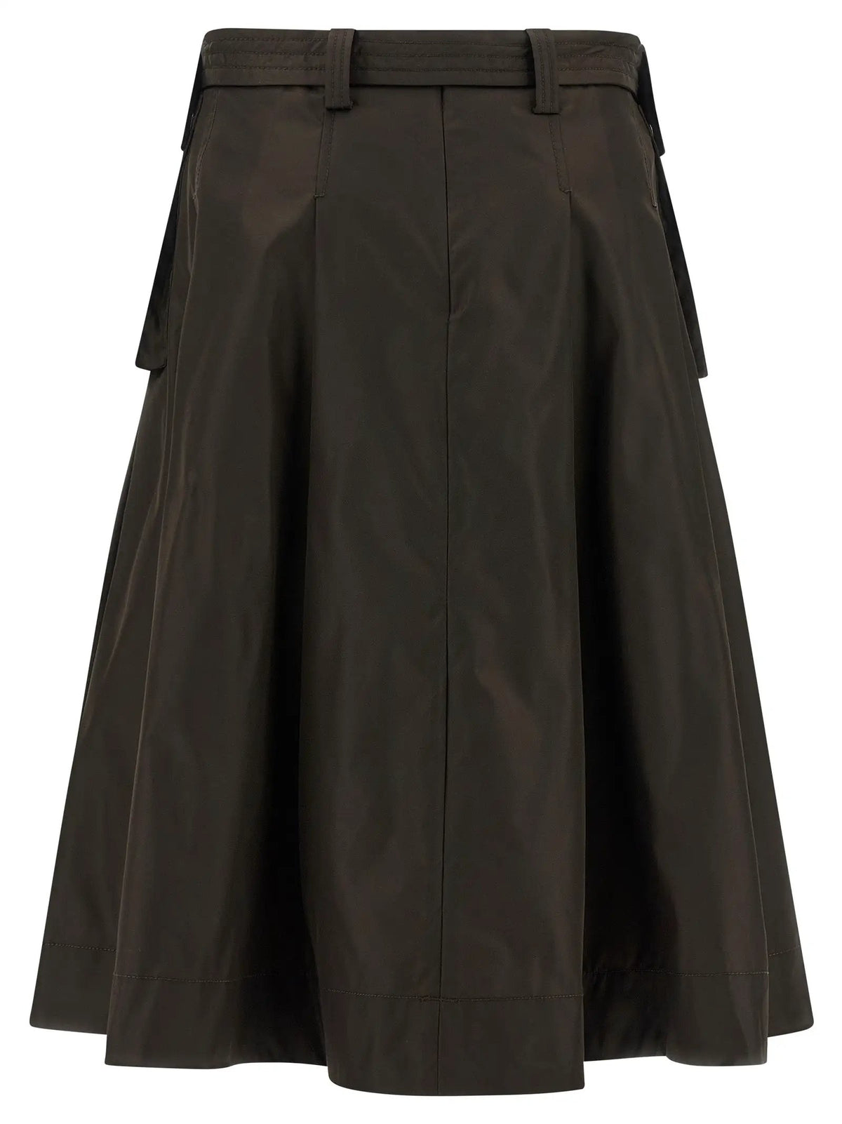 Ganni Brown Polyamide Midi Skirt
