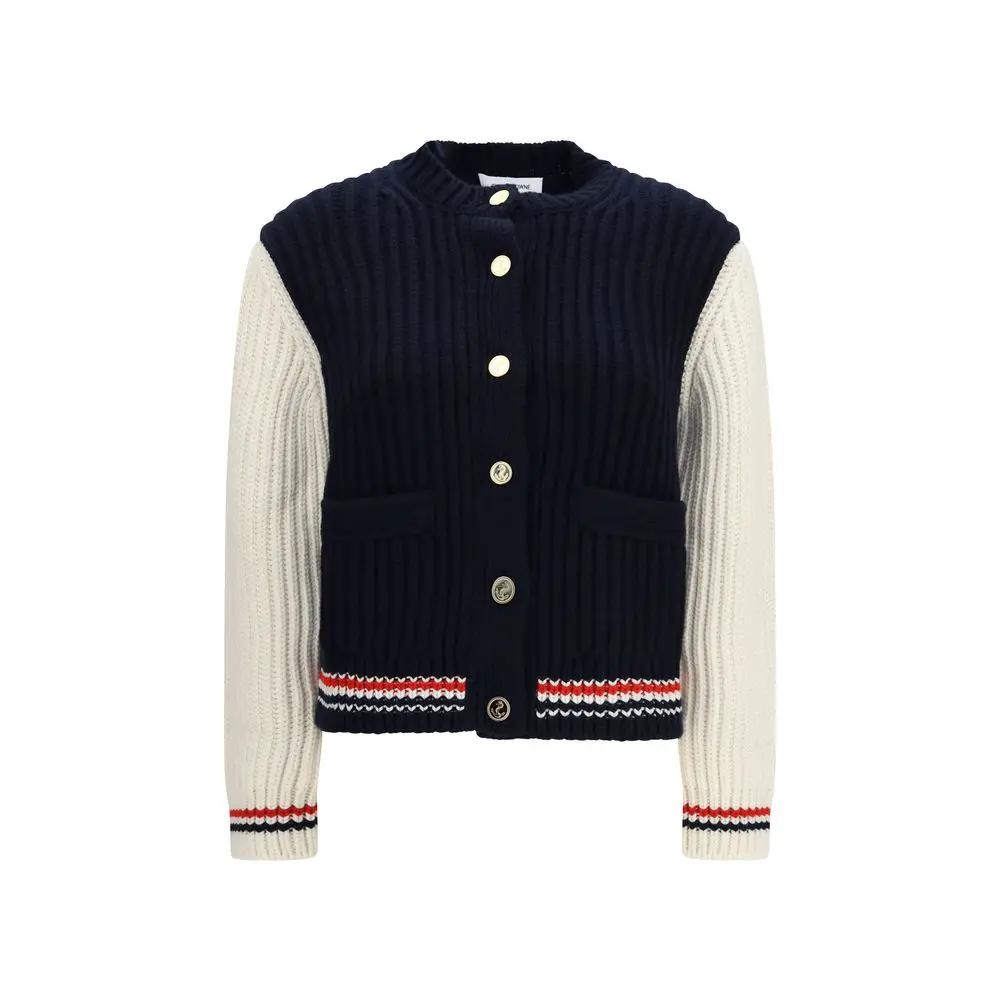 Cardigan en cachemire bleu Thom Browne