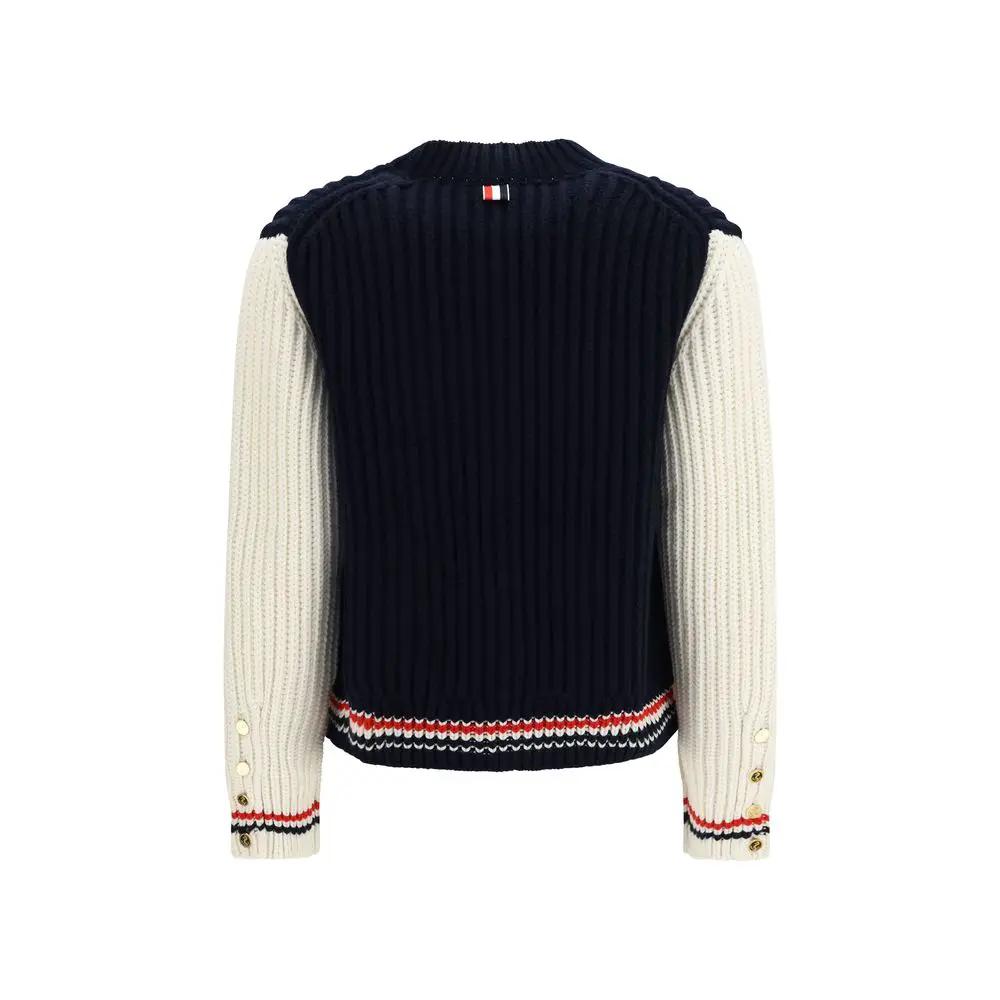 Cardigan en cachemire bleu Thom Browne