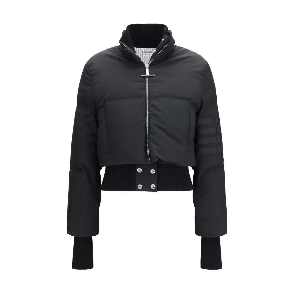 Veste longue en polyamide noir Thom Browne