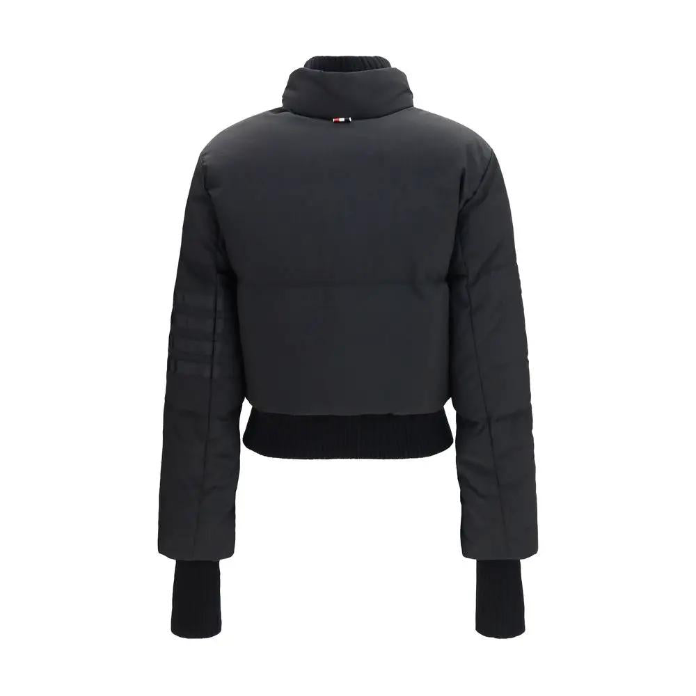 Veste longue en polyamide noir Thom Browne