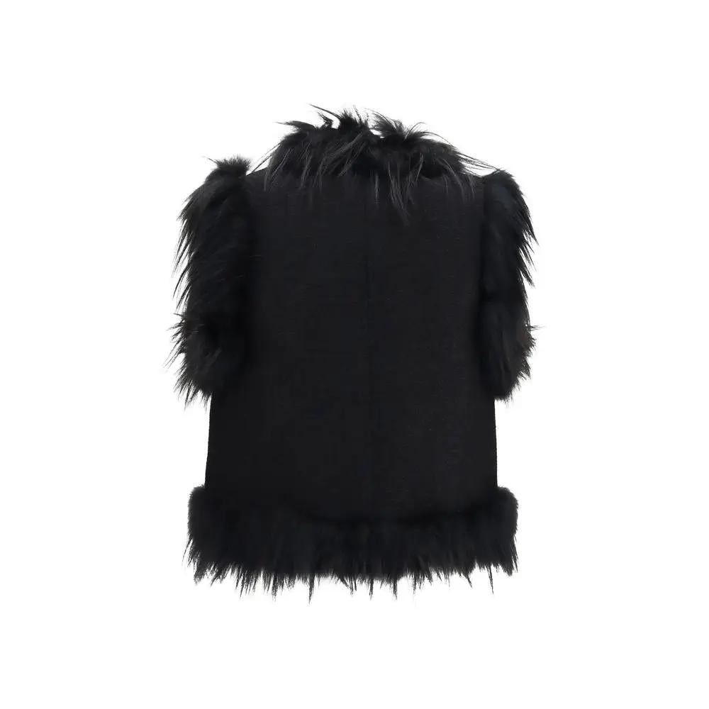 Fendi Black Wool Oves Aries Sleeveless Jacket