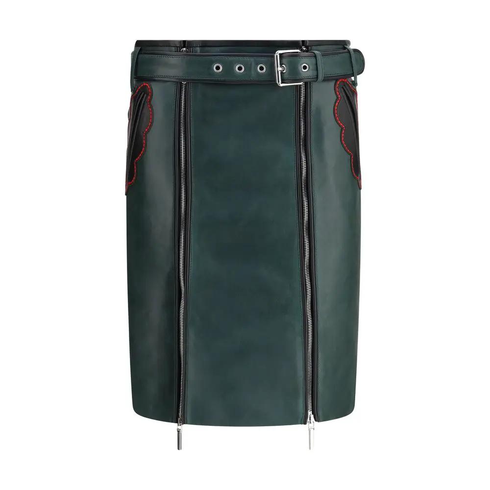 Marni Bicolor Calf Leather Bos Taurus Long Skirt