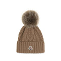 Moncler Brown Wool Oves Aries Beanie