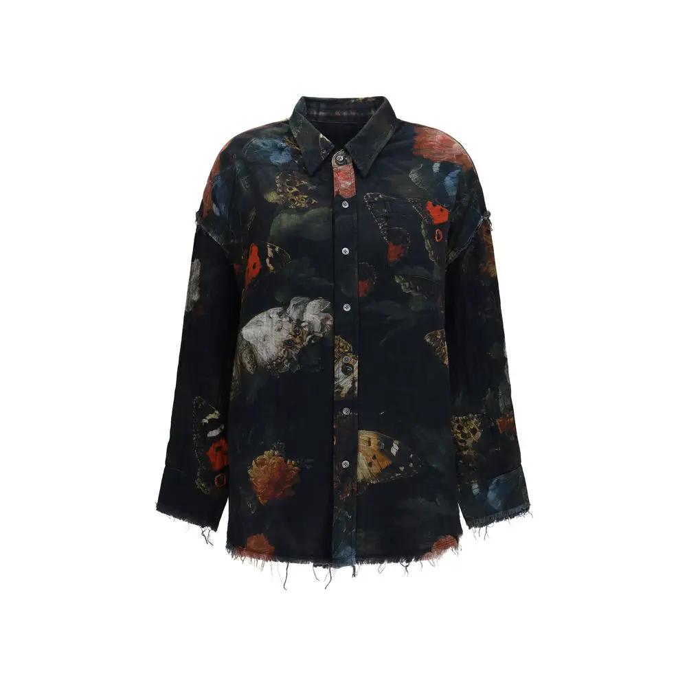 Chemise noire en coton R13