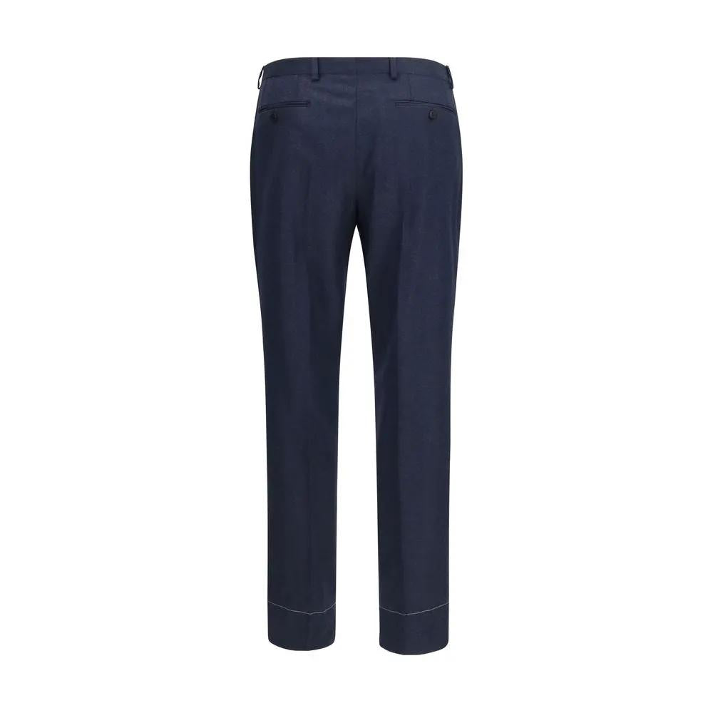 Pantalon décontracté Brioni en laine bleu Aries