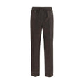 Pantalon décontracté Brioni en laine marron, modèle Aries
