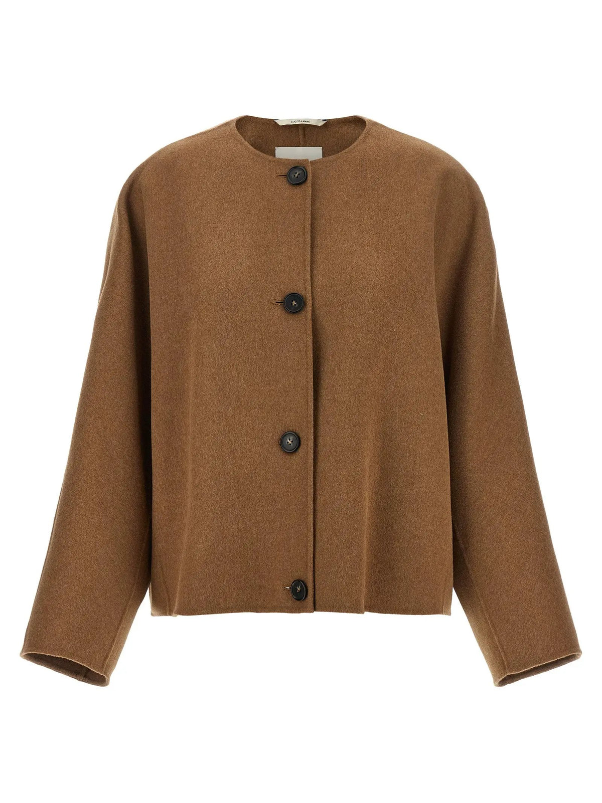 'S Max Mara Brown Wool Full-Length Jacket