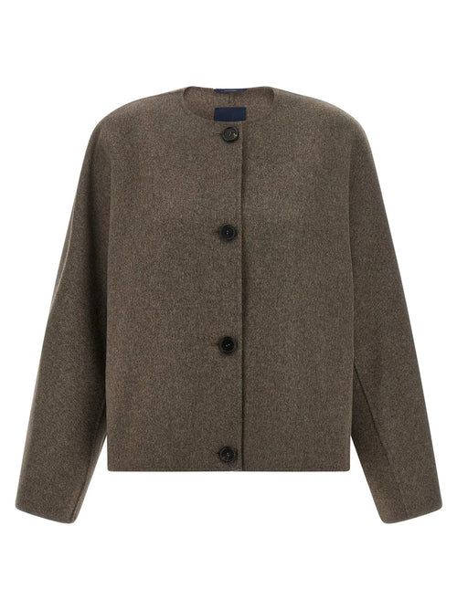 'S Max Mara Brown Wool Full-Length Jacket