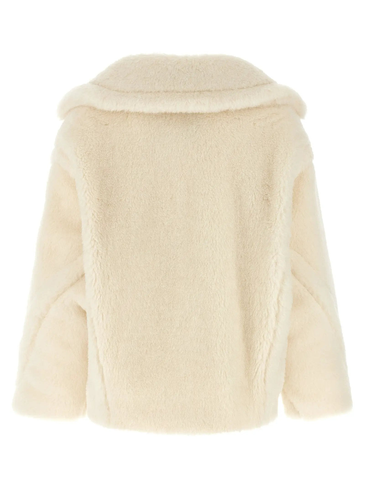 Max Mara White Alpaca Leather Coat