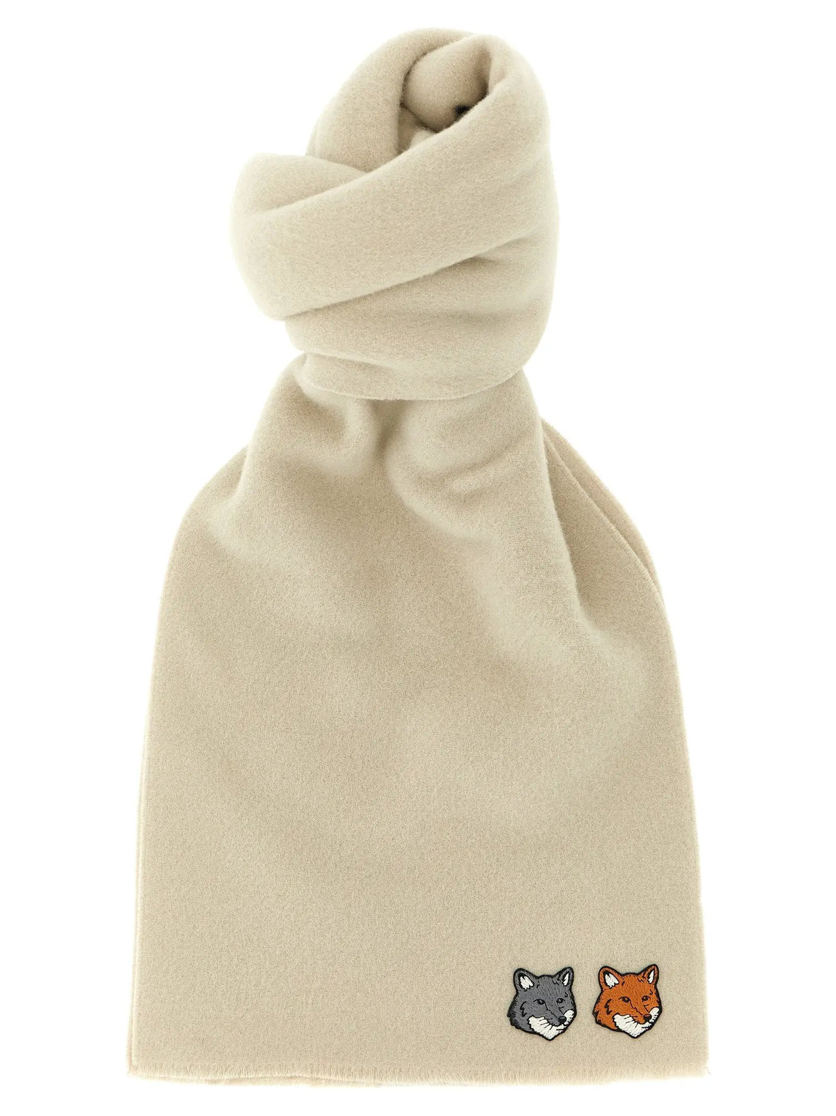 Écharpe en laine vierge blanche Maison Kitsuné