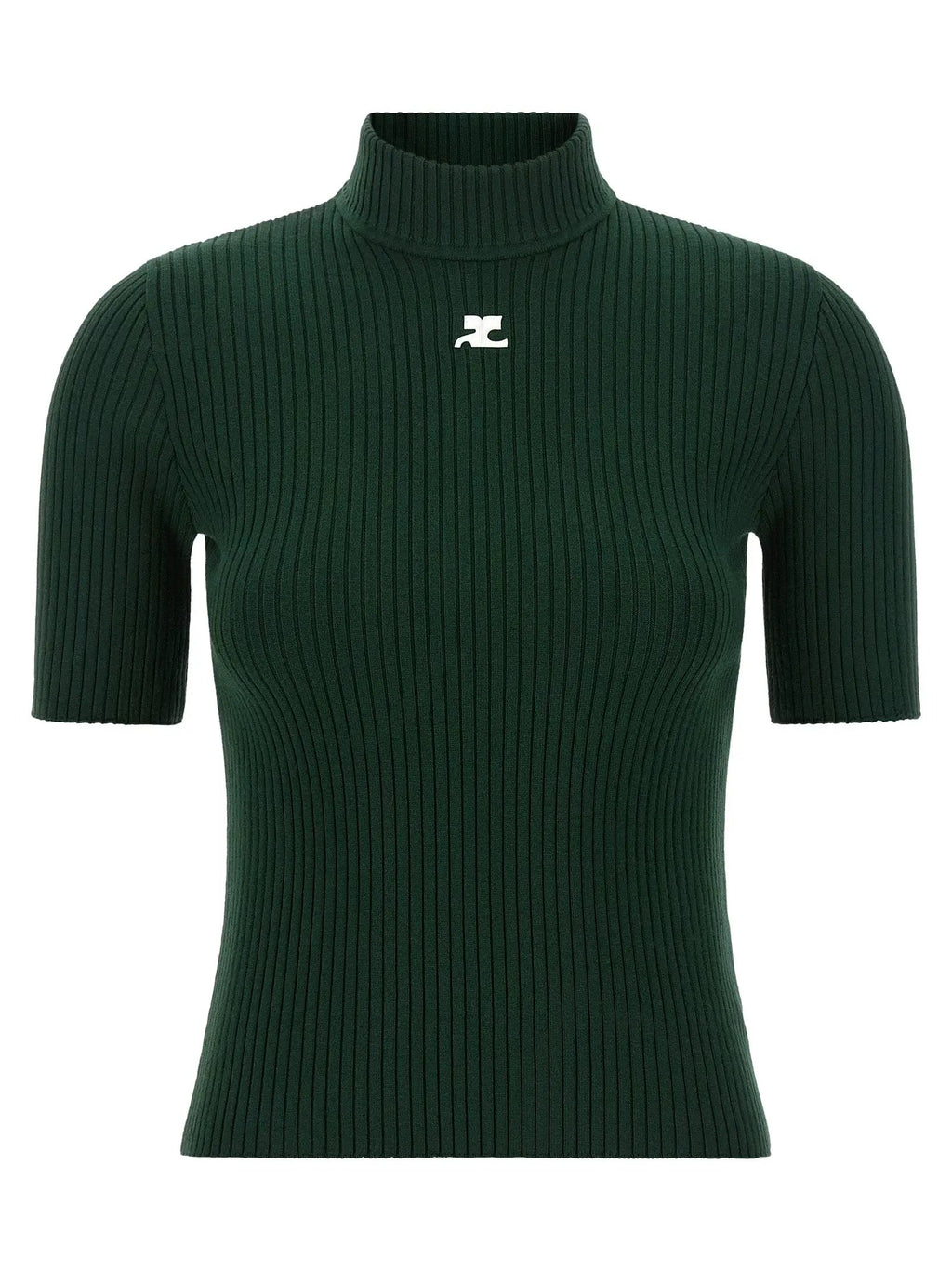 Col roulé en viscose bicolore Courrèges