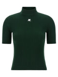 Col roulé en viscose bicolore Courrèges