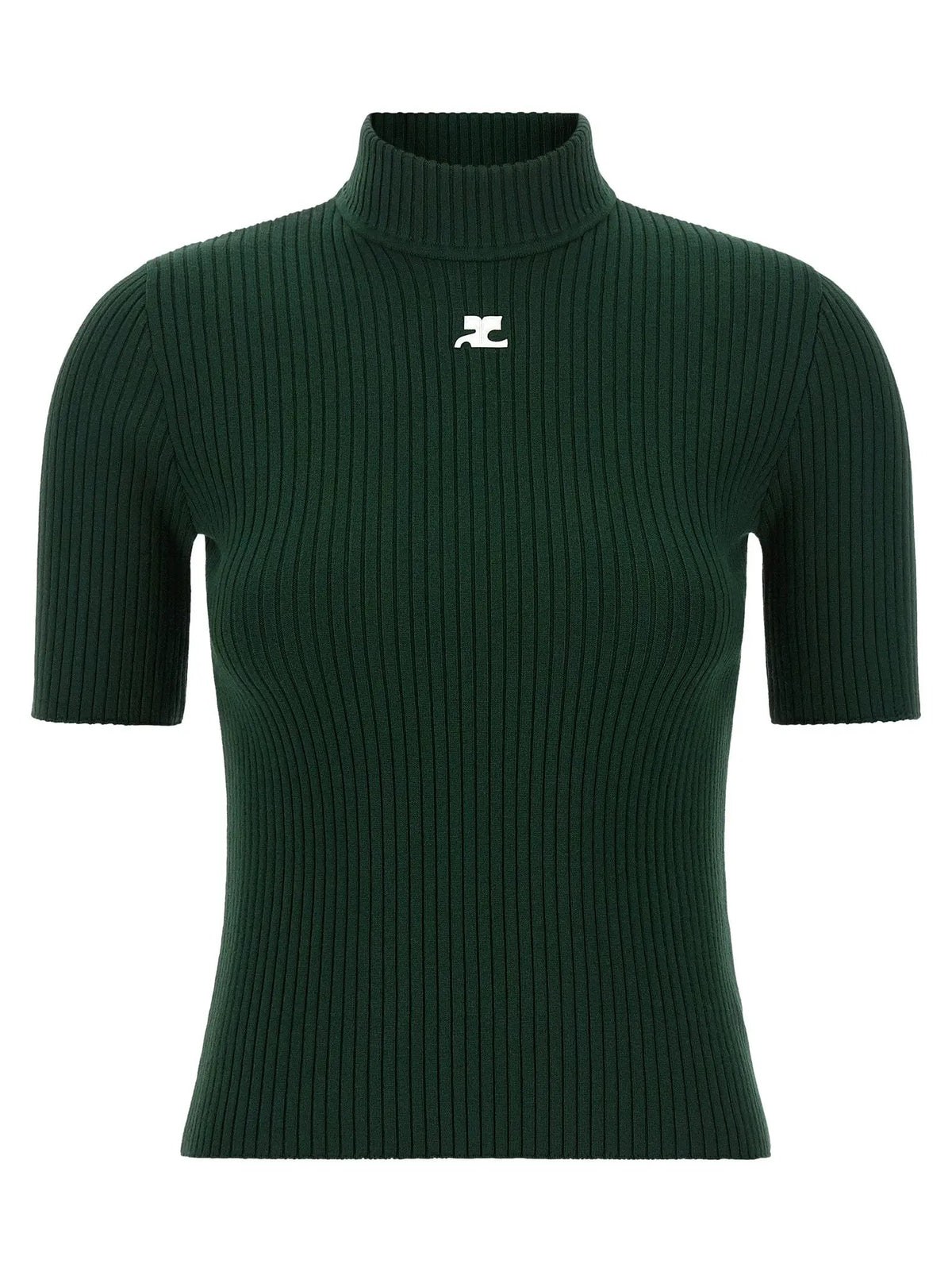 Col roulé en viscose bicolore Courrèges