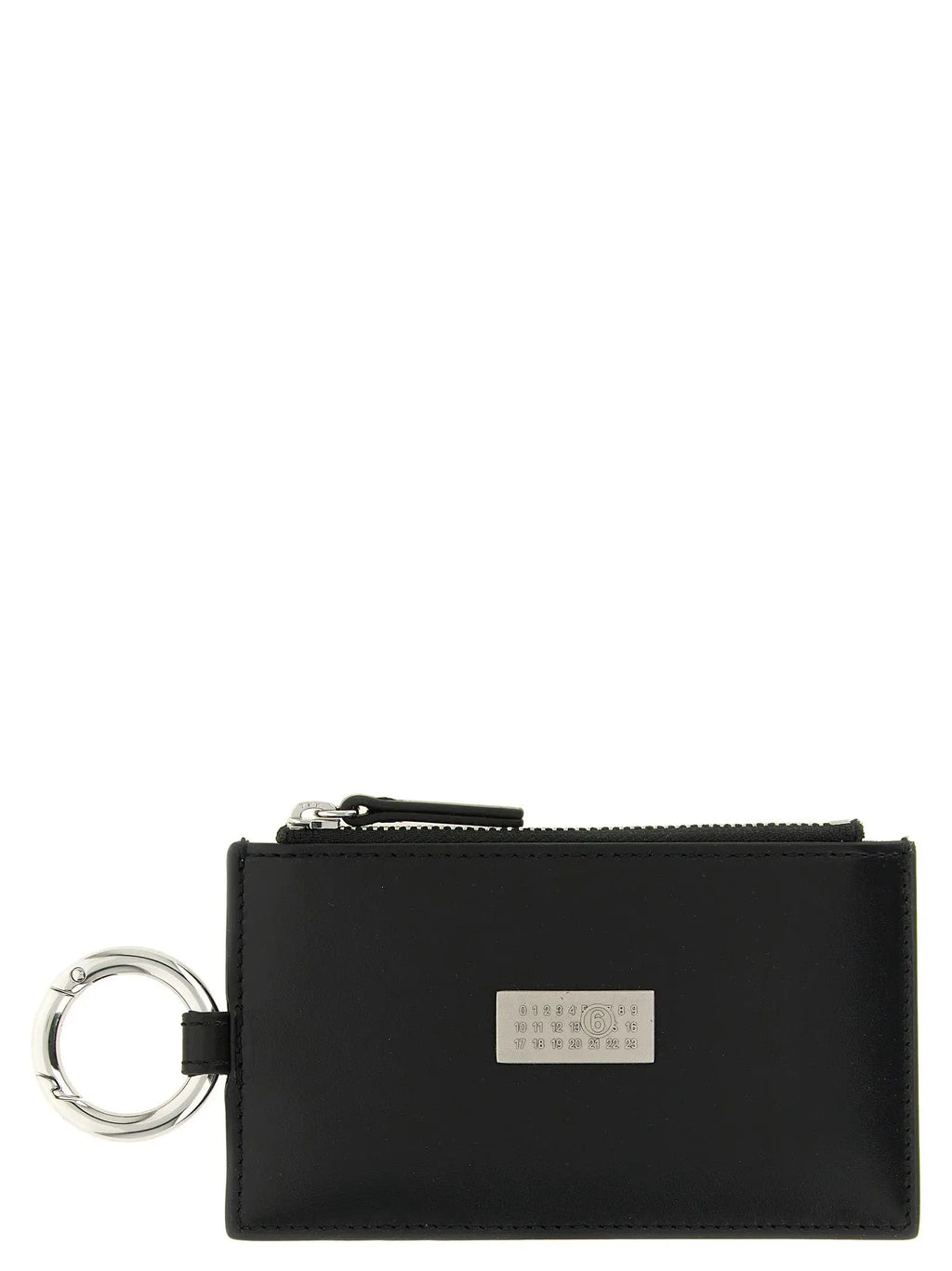 Porte-cartes MM6 Maison Margiela en cuir de veau noir