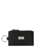 Porte-cartes MM6 Maison Margiela en cuir de veau noir