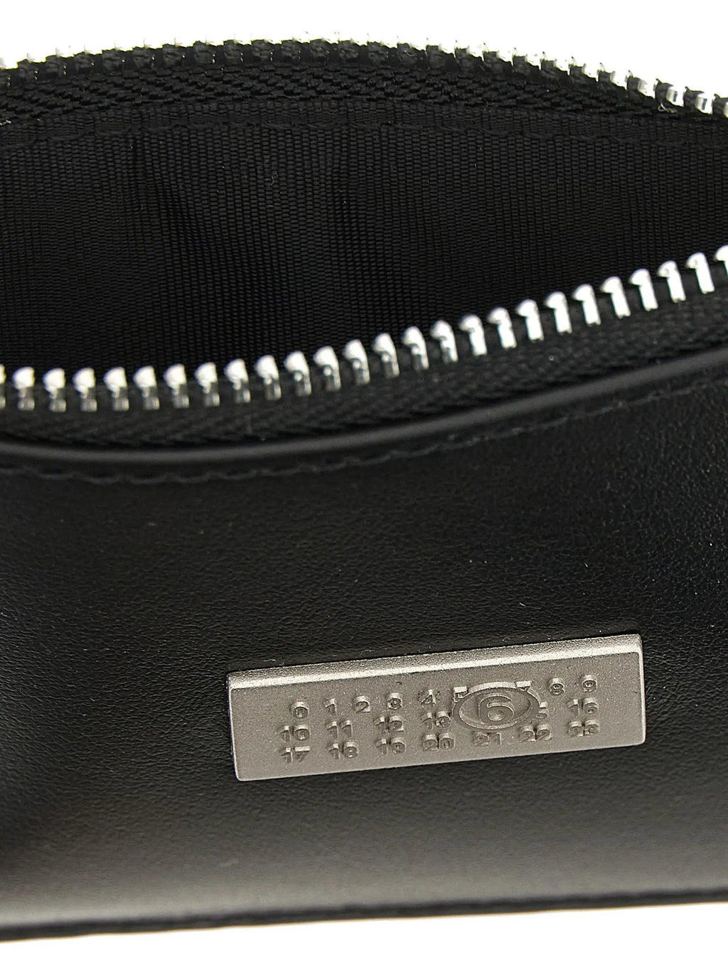 Porte-cartes MM6 Maison Margiela en cuir de veau noir
