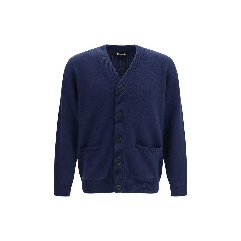 Gilet en cachemire bleu Prada