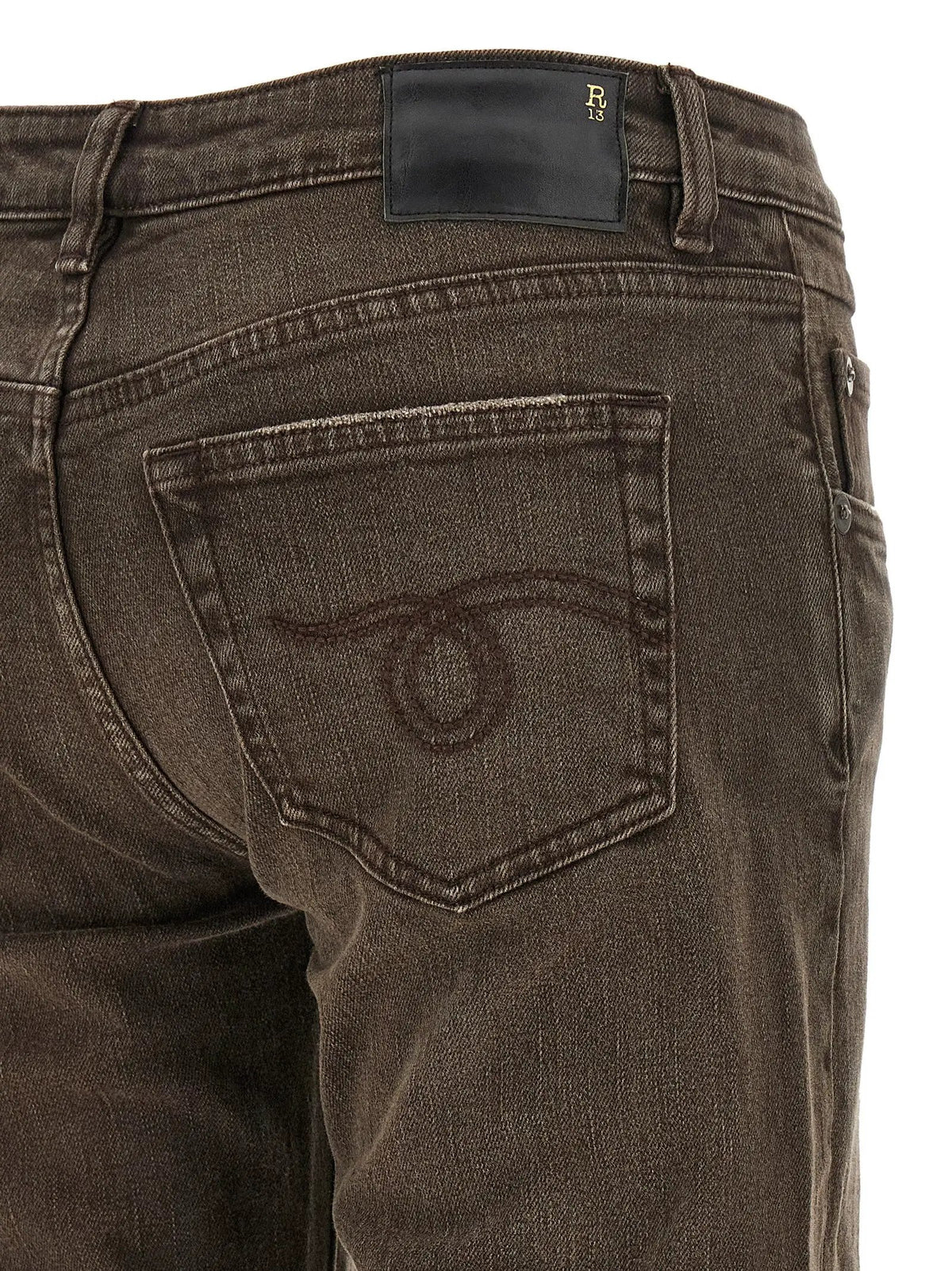 Jeans évasés en coton marron R13