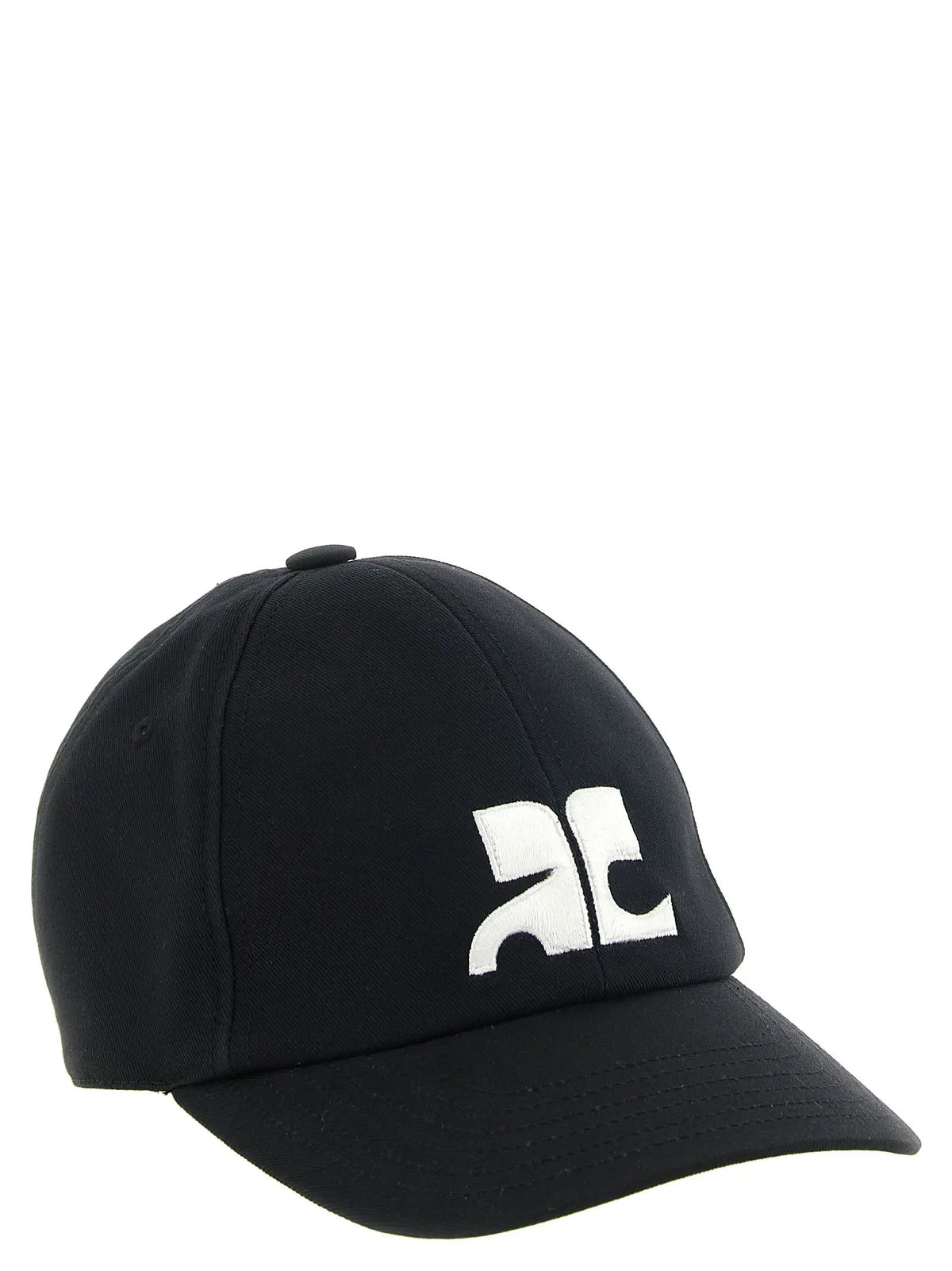 Casquette en coton noir Courrèges