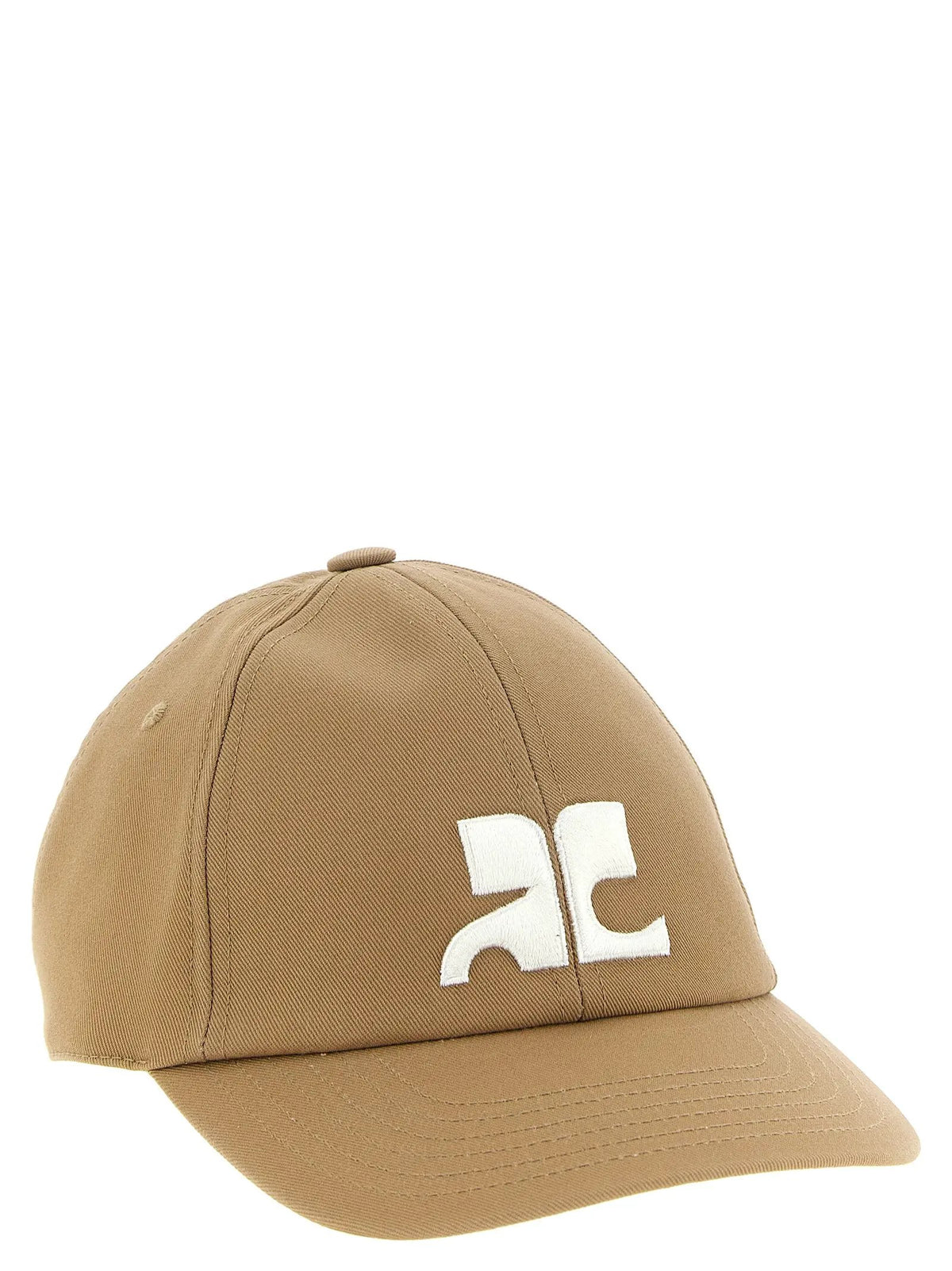 Casquette de baseball en coton beige Courrèges