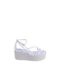 Calvin Klein White Leather Platform Sandals