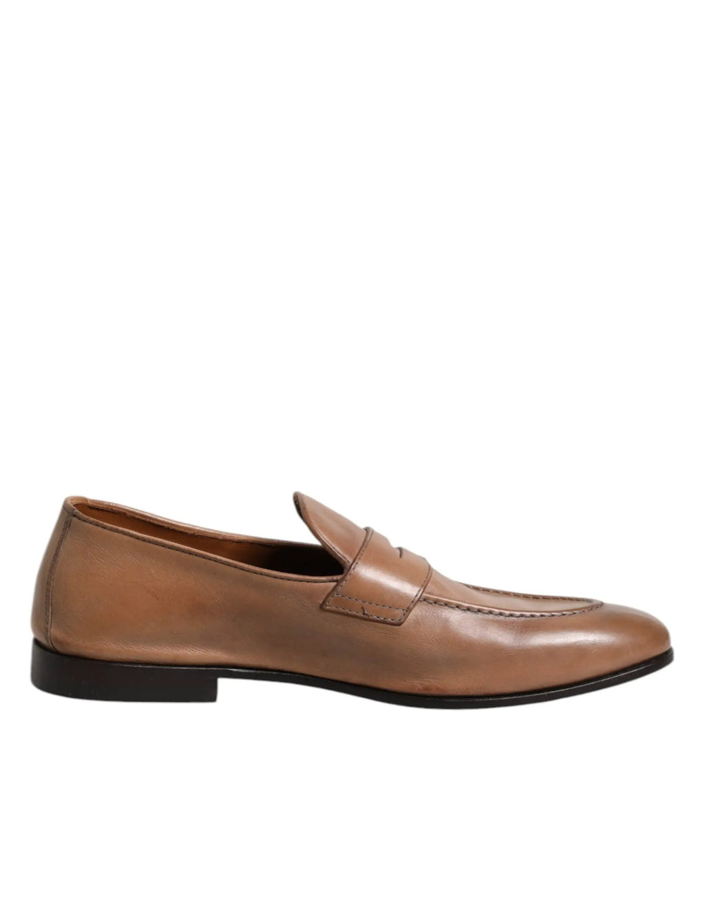 Mocassins à enfiler en cuir marron Brunello Cucinelli