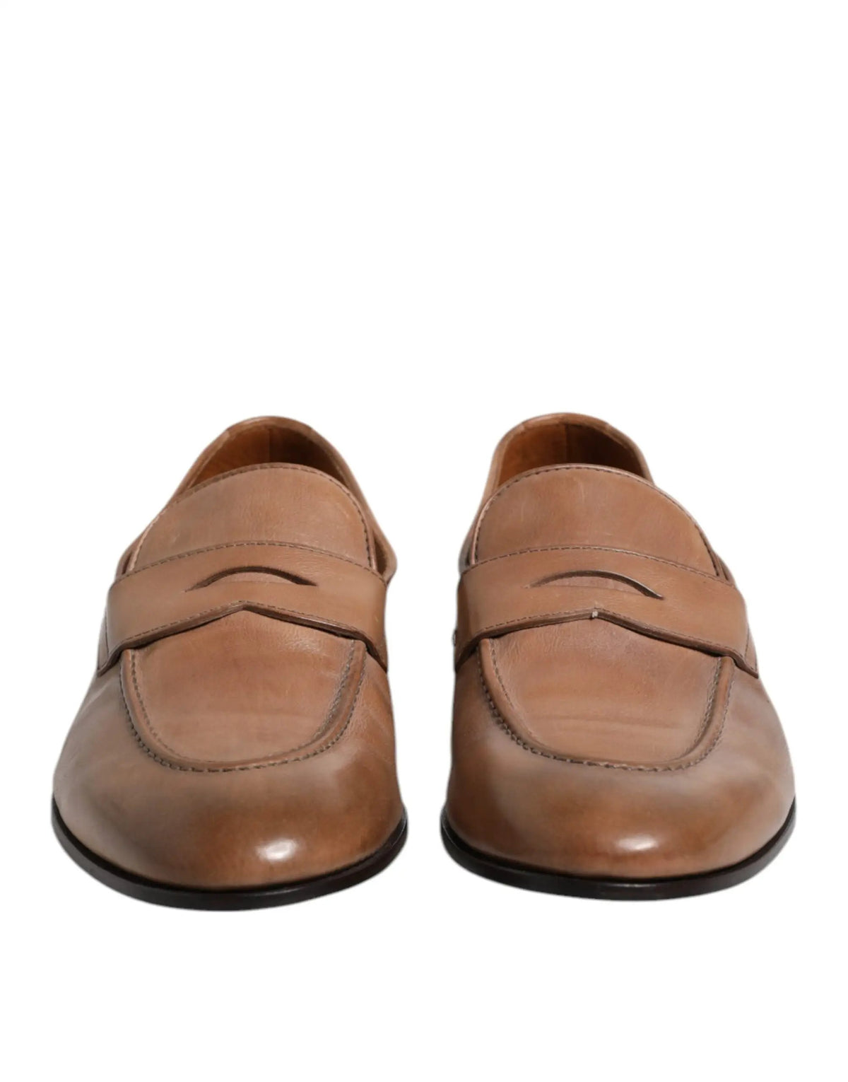 Mocassins à enfiler en cuir marron Brunello Cucinelli